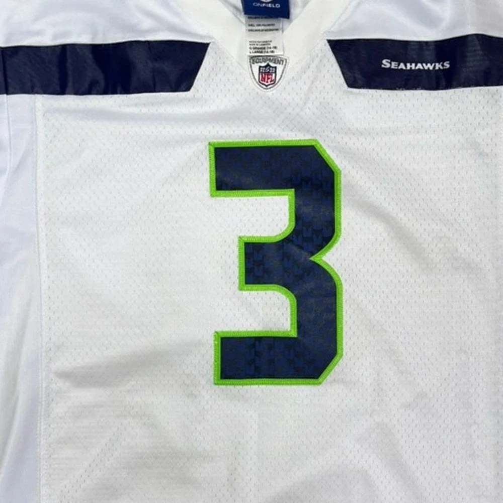 Seattle Seahawks Russell Wilson 3 Football NFL Nike Jersey Youth Large White +2